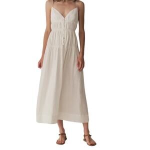 Doen Irina Linen Maxi Dress Sleeveless Salt White Size XS NEW